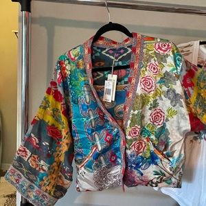 Jonny was “Dreamer Embroidered Patchwork Print Stretch Silk Reversible